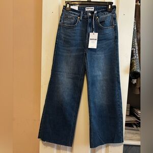 Bayeas Women's Wide Leg Ankle Indigo Jeans